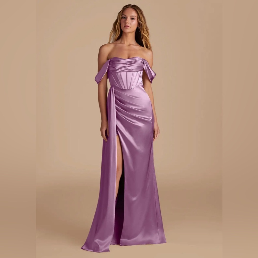 Azazie Strapless Lavender Elegant Evening Bella Bridesmaids Bridal Gown Dress